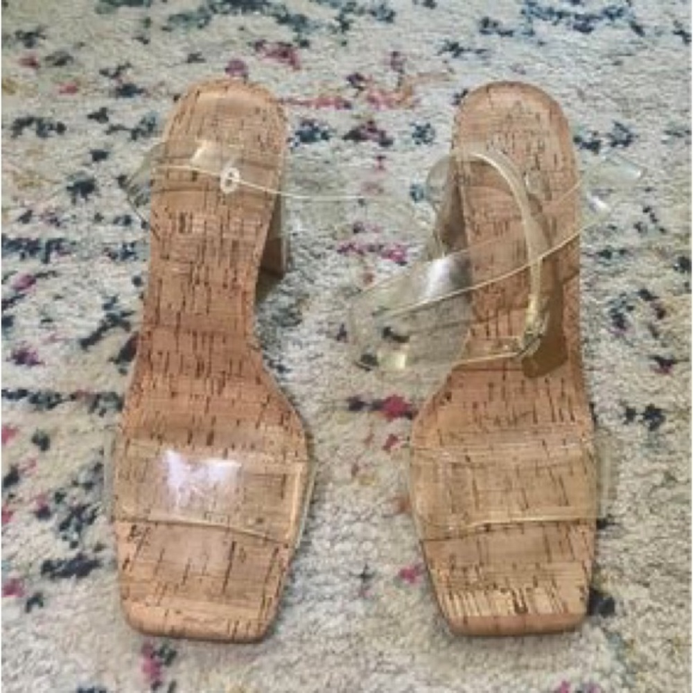Clear strap heels. Perfect condition